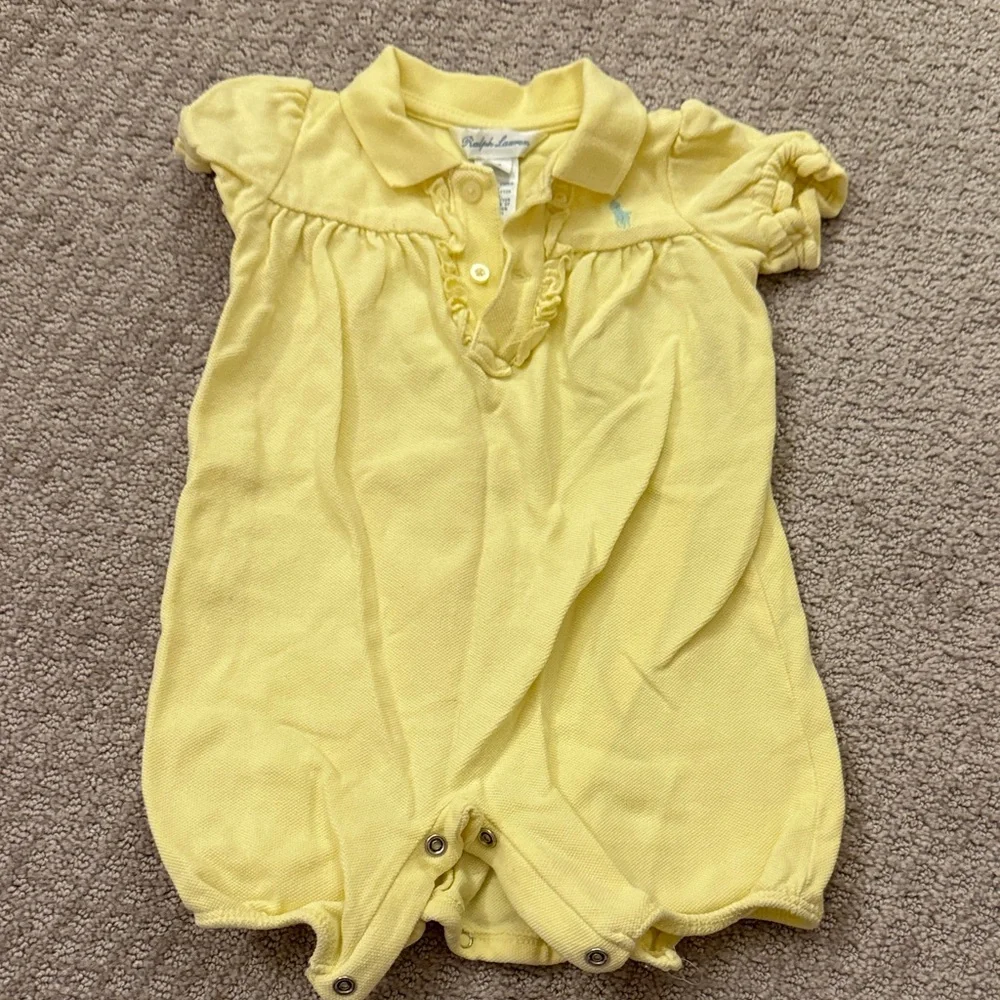 Ralph Lauren Soft Yellow Baby Onesie